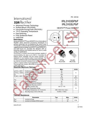 IRL3103STRRPBF datasheet  